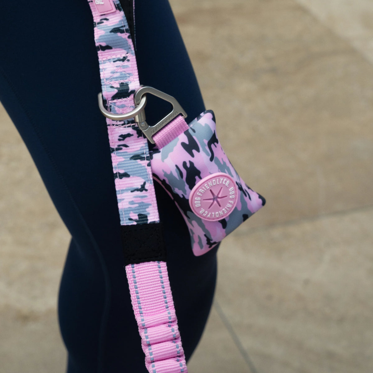 Bungee Hundeleine - Rosa Camouflage