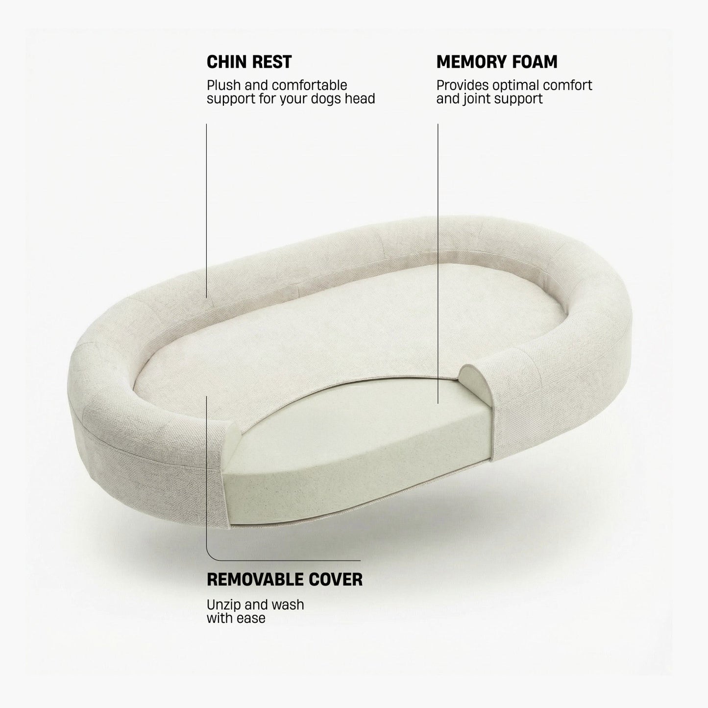 Chill Pill Memory Foam Hundebett - Beige (Groß)