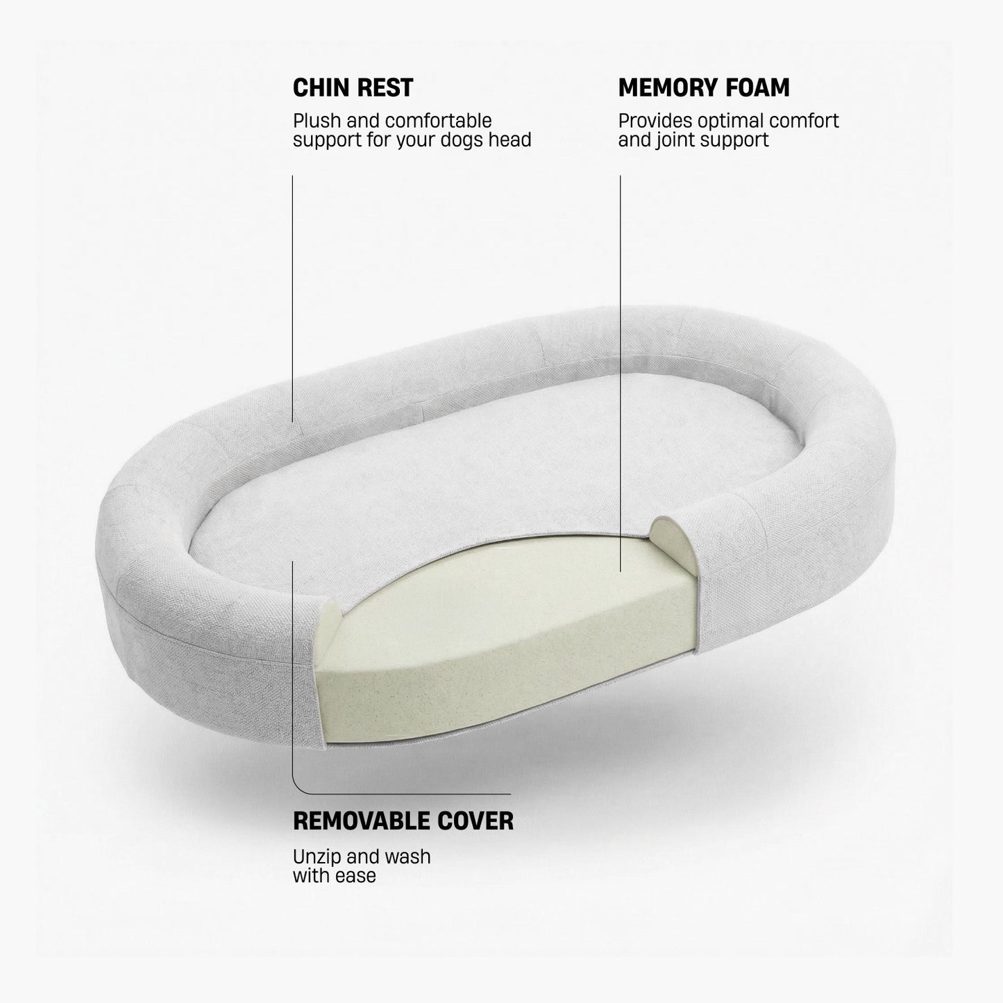 Chill Pill Memory Foam Hundebett - Grau (Groß)