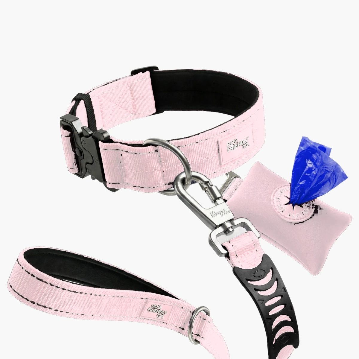 Collar Walk Set in Sakura, 7AM Club Limited Edition: tactical collar, bungee leash and poop bag holder