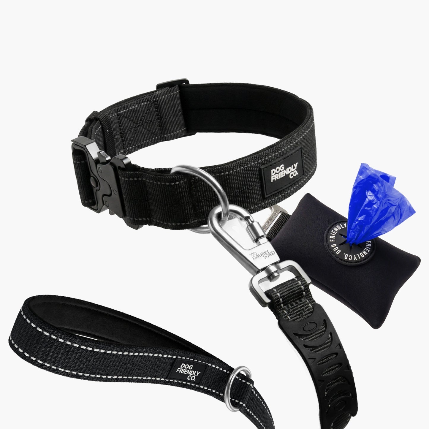 Halsband-Set für Spaziergänge - Schwarz