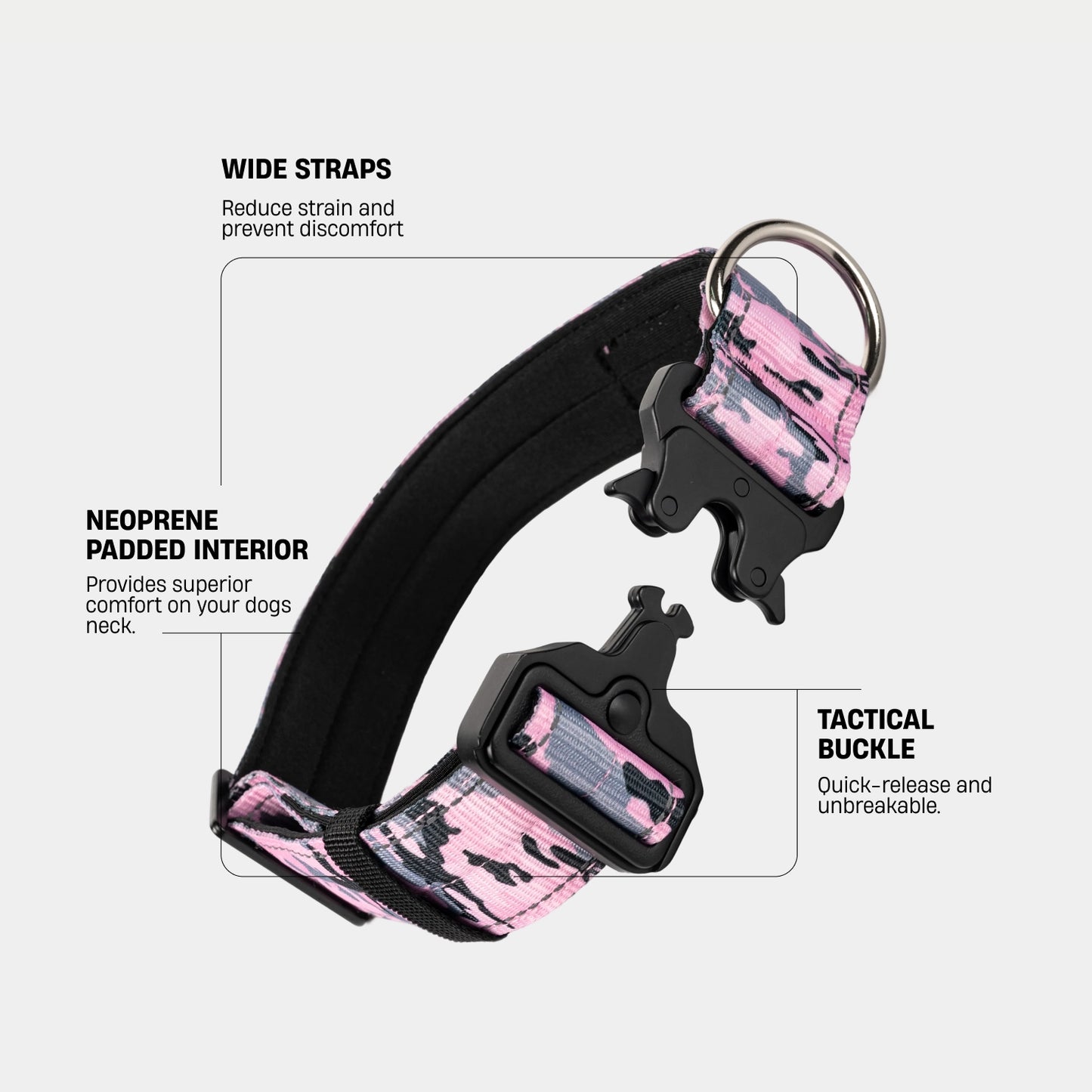 Halsband-Set für Spaziergänge - Rosa Camouflage