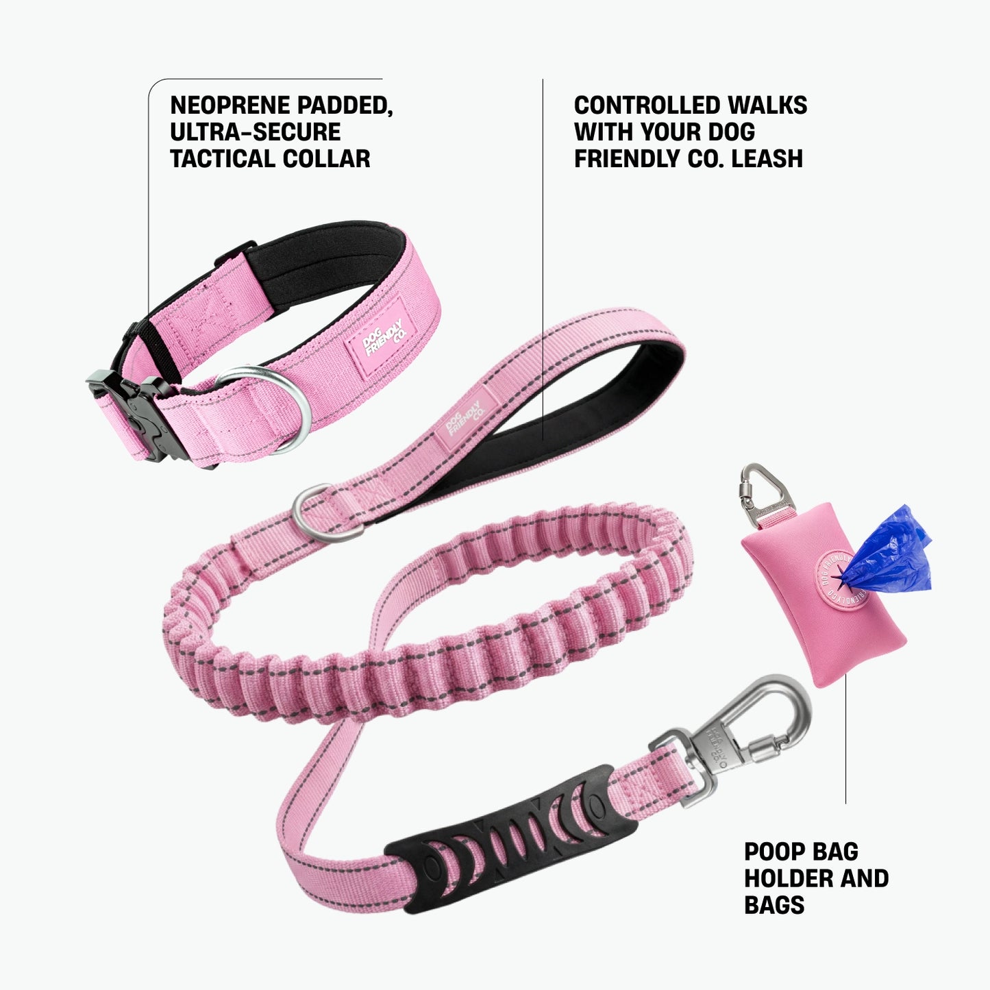 Halsband-Set für Spaziergänge - Rosa