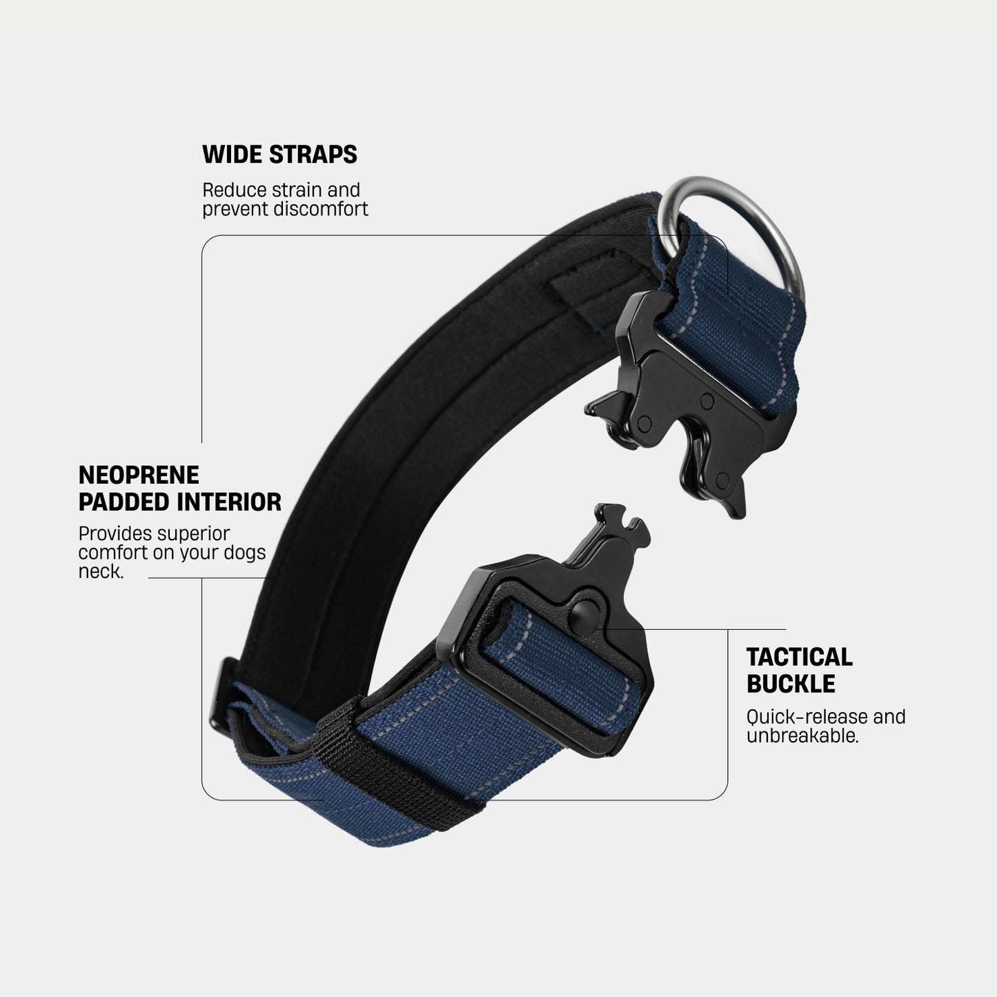 Halsband-Set für Spaziergänge - Marineblau