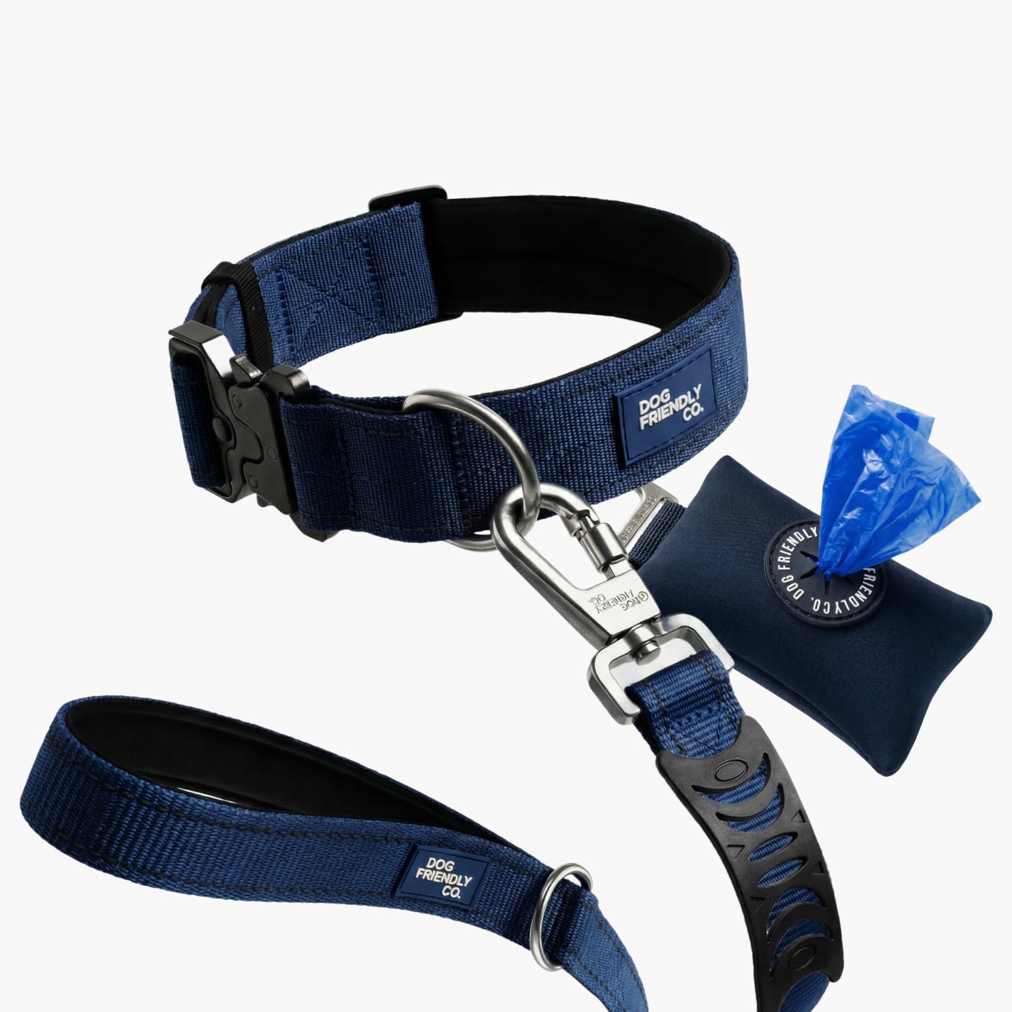 Halsband-Set für Spaziergänge - Marineblau
