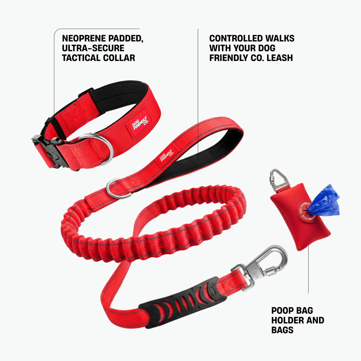 Halsband-Set für Spaziergänge - Rot