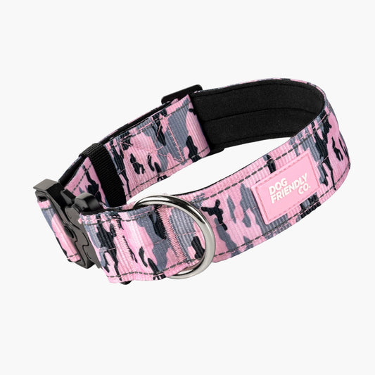 Taktisches Hundehalsband - Rosa Camouflage