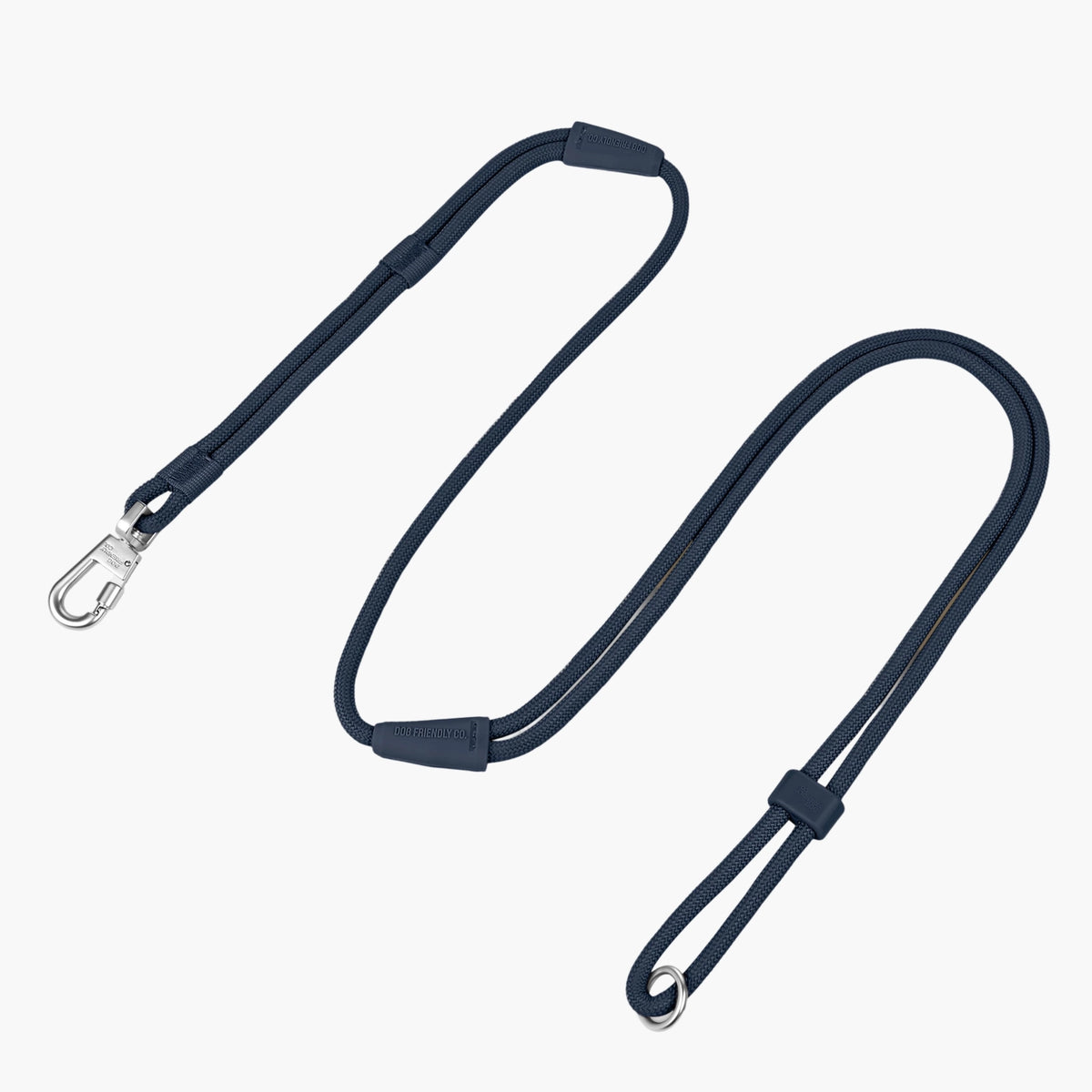 Hands Free Leash in Premium Navy Blue with adjustable strap, built-in grab handle and heavy-duty reinforced clip.