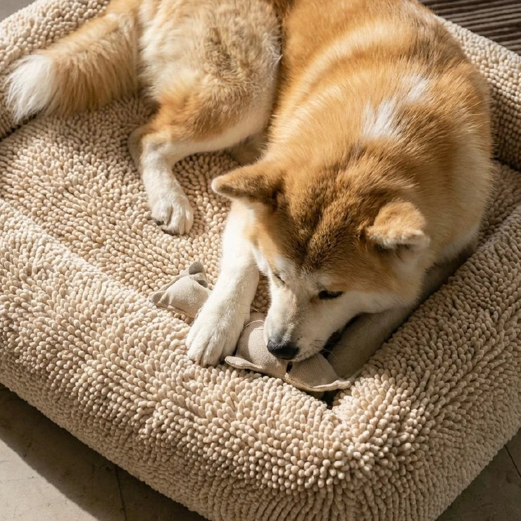 Plüschiges Nap Easy Fit Hundebettbezug - Creme