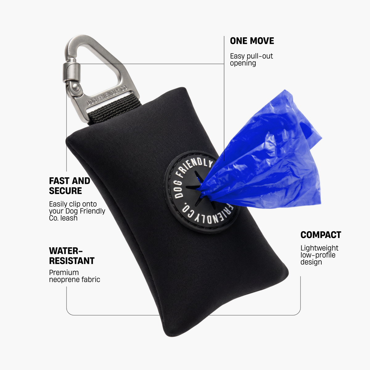 Dog Poop Bag Holder - Black