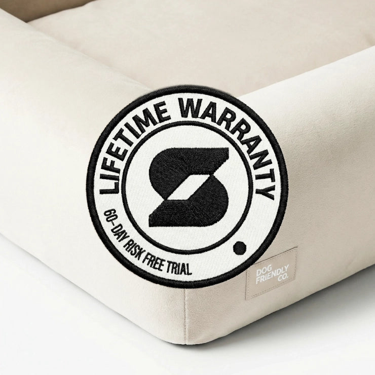 Velvet Easy Fit Dog Bed Cover - Beige