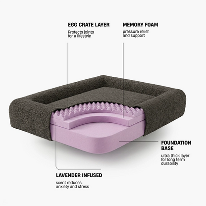 Premium Orthopädisches Memoryschaum Hundebett - Beige (Groß)