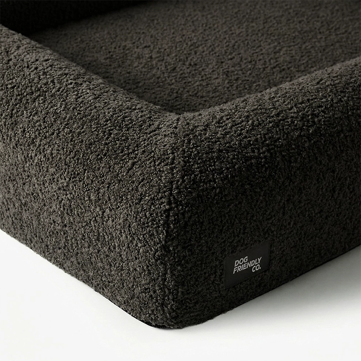 Premium Orthopedic Memory Foam Dog Bed - Brown Bouclé (Small)
