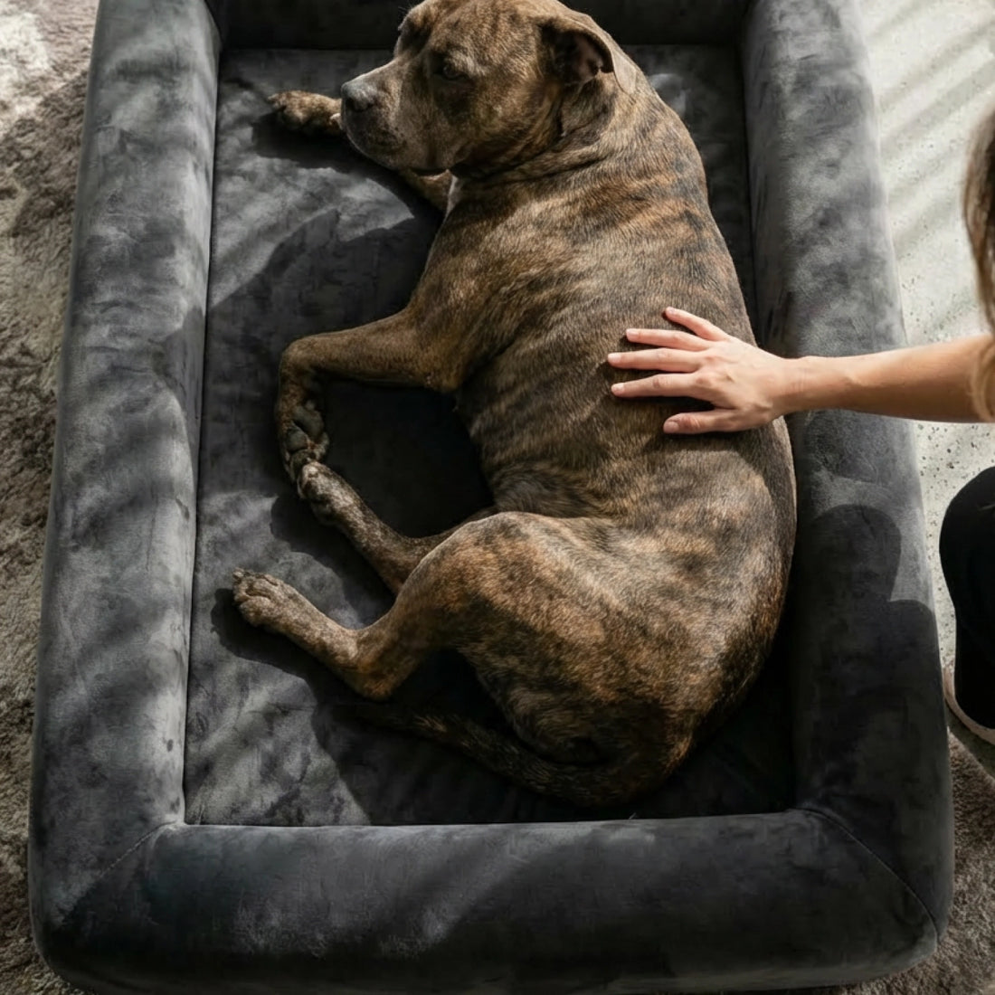 Premium Orthopedic Memory Foam Dog Bed - Charcoal