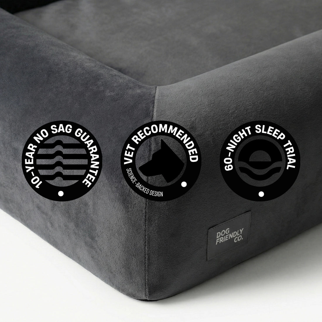 Premium Orthopedic Memory Foam Dog Bed - Charcoal