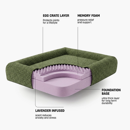 Premium Orthopädisches Memoryschaum Hundebett - Beige (Groß)
