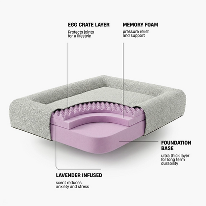 Premium Orthopädisches Memoryschaum Hundebett - Beige (Groß)