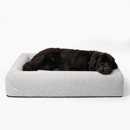 Premium Orthopedic Memory Foam Dog Bed - Grey Bouclé