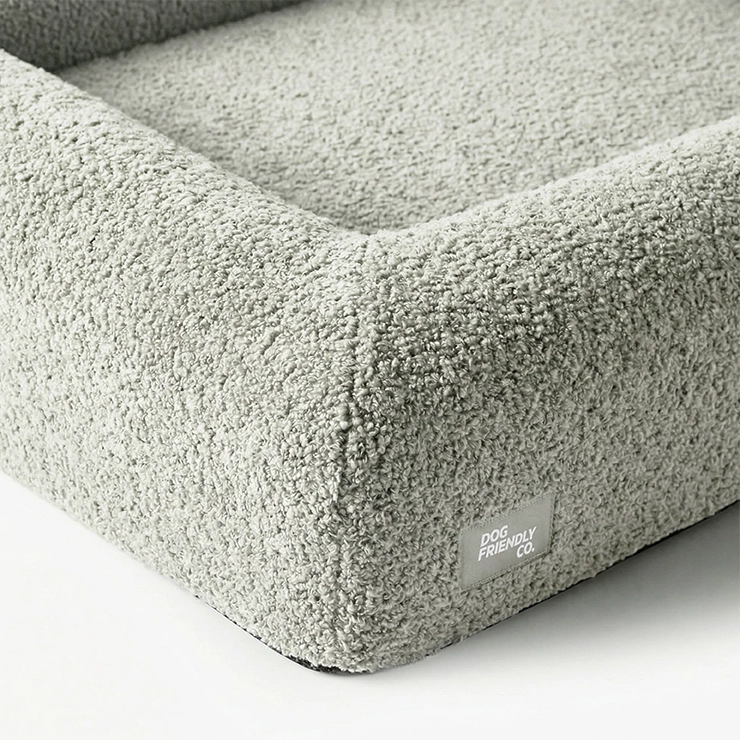 Premium Orthopedic Memory Foam Dog Bed - Grey Bouclé (Small)