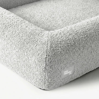 Premium Orthopedic Memory Foam Dog Bed - Grey Bouclé