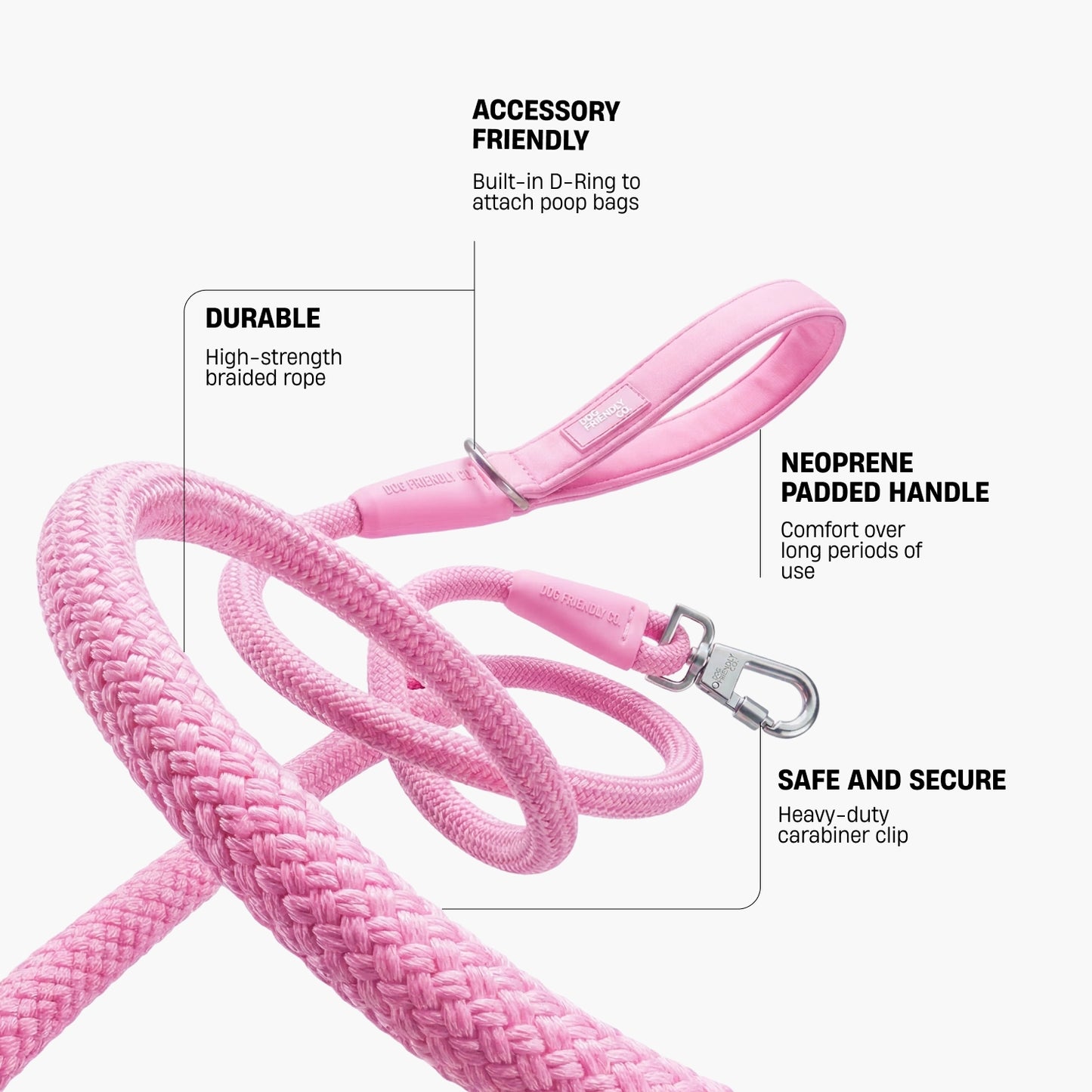 Seil-Hundeleine - Pink