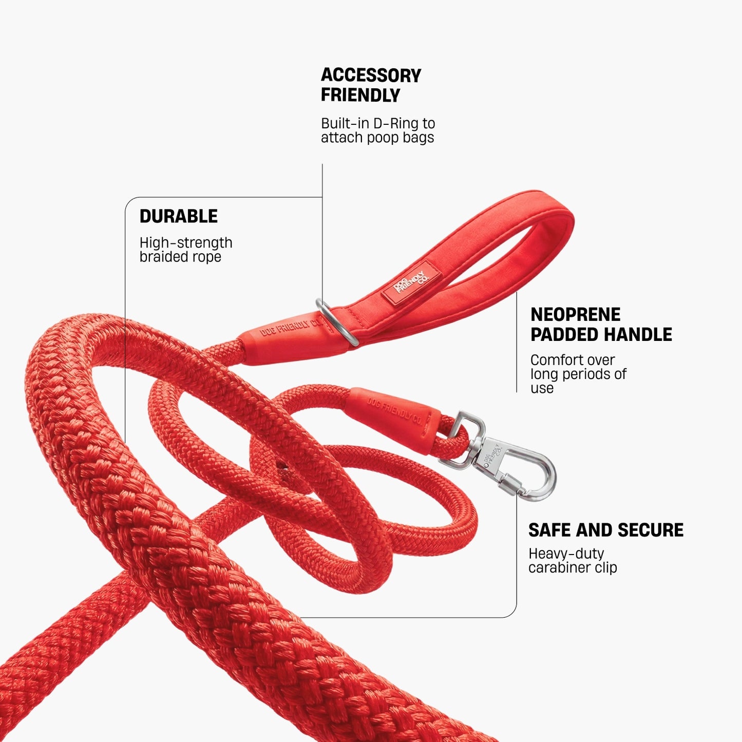 Seil-Hundeleine - Rot