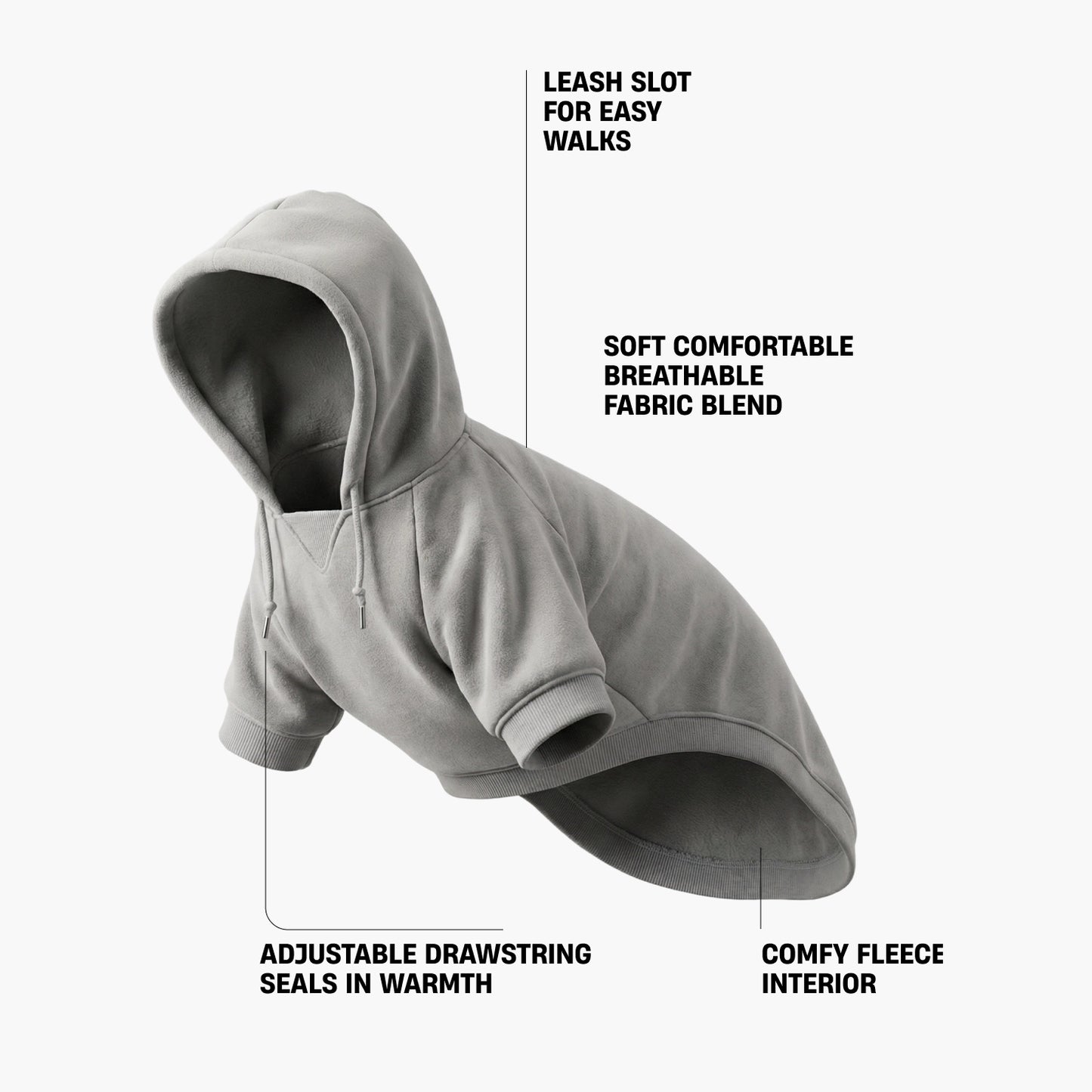 Winter Dog Hoodies - Grau