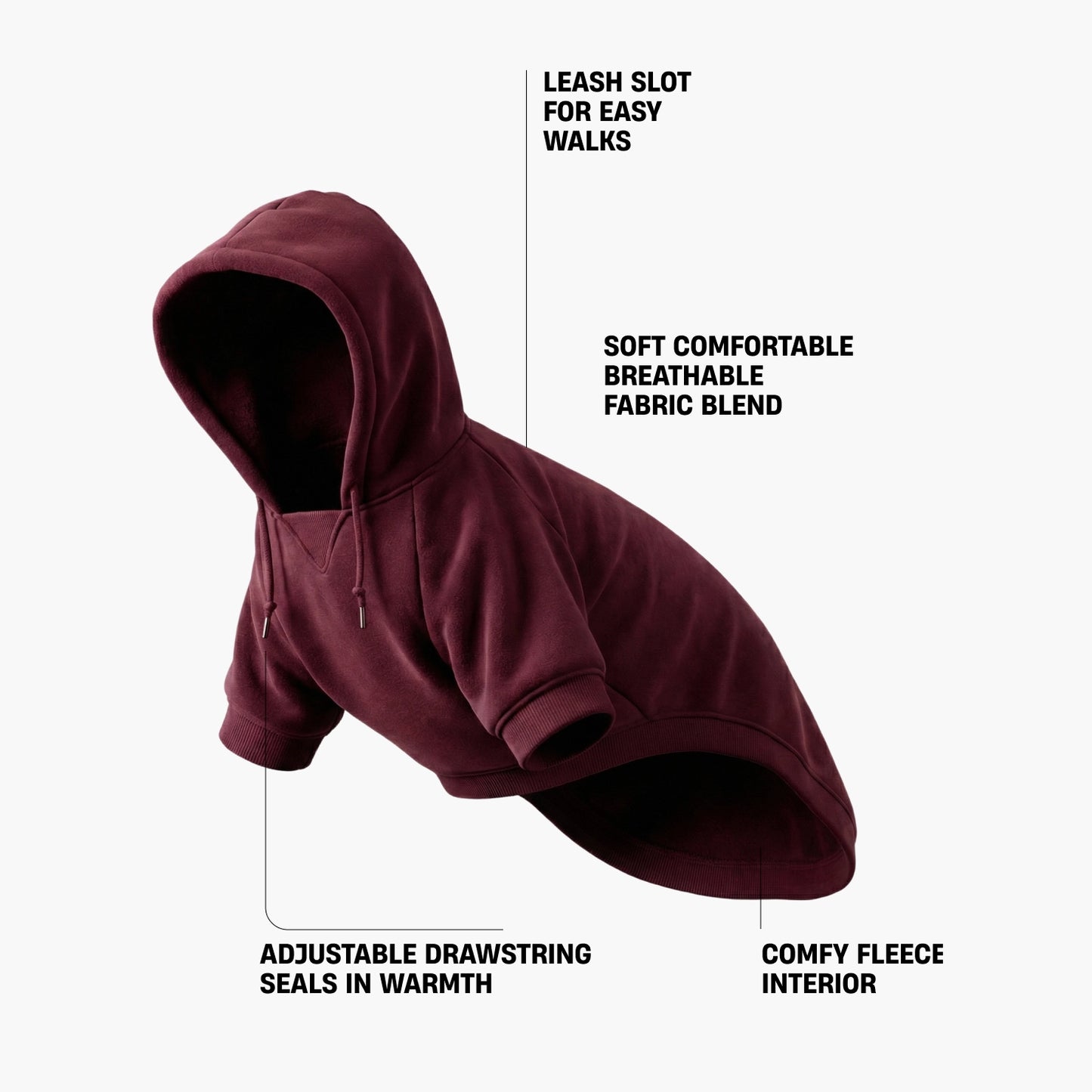 Winter Dog Hoodies - Bordeaux