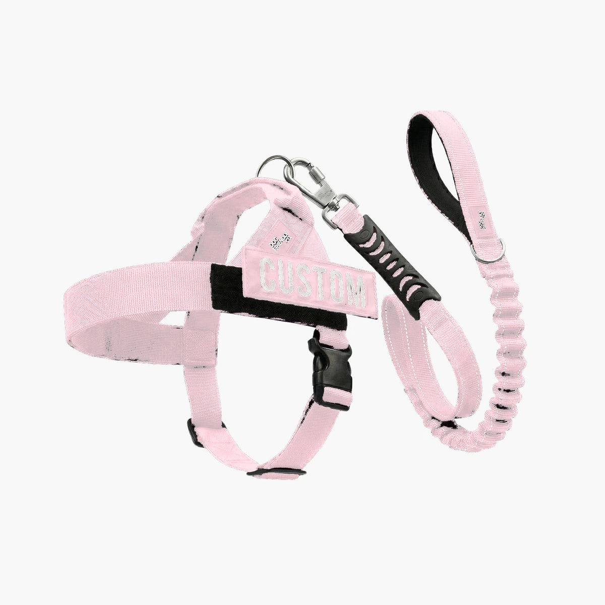 Signature Kit in Sakura, 7AM Club Limited Edition: no-pull harness with a custom name patch and a bungee leash