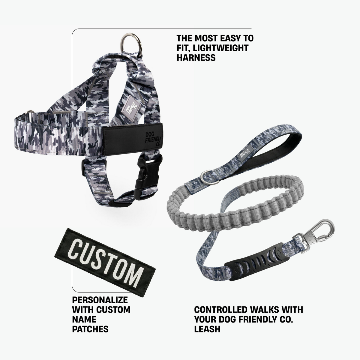 Grey Camo Signature Kit showing all included walking accessories