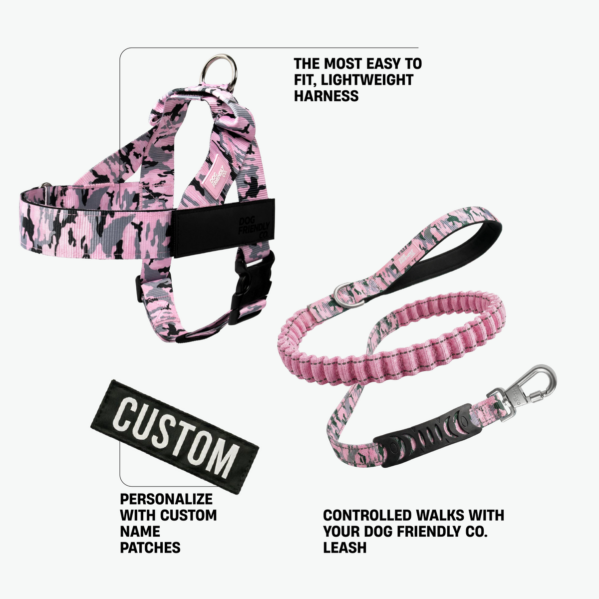 Pink Camo Signature Kit showing all included walking accessories