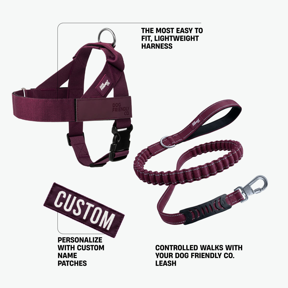 Burgundy Signature Kit showing all included walking accessories