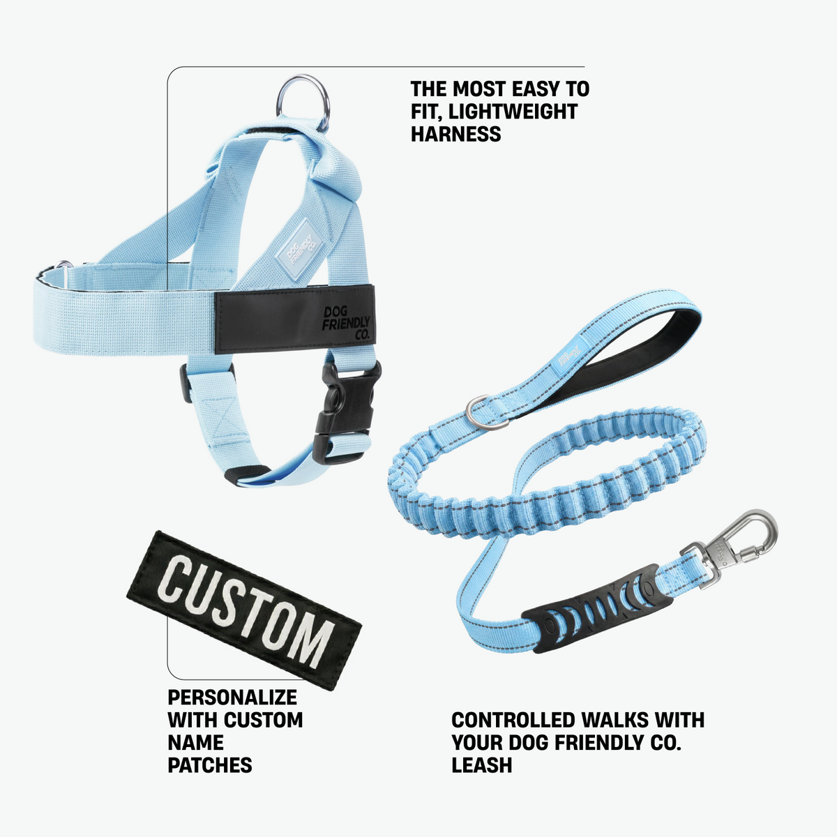 Sky Blue Signature Kit showing all included walking accessories