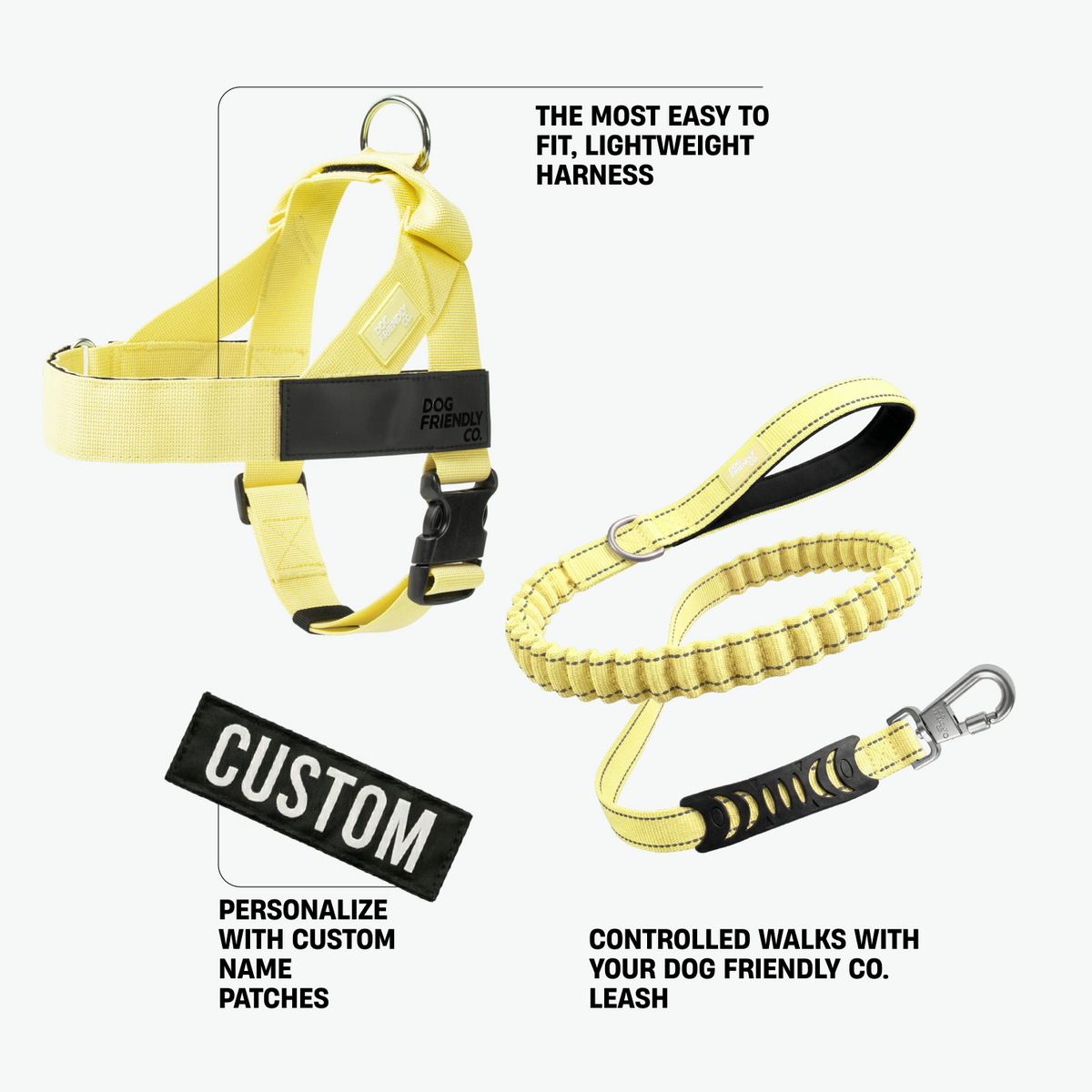 Yellow Signature Kit showing all included walking accessories