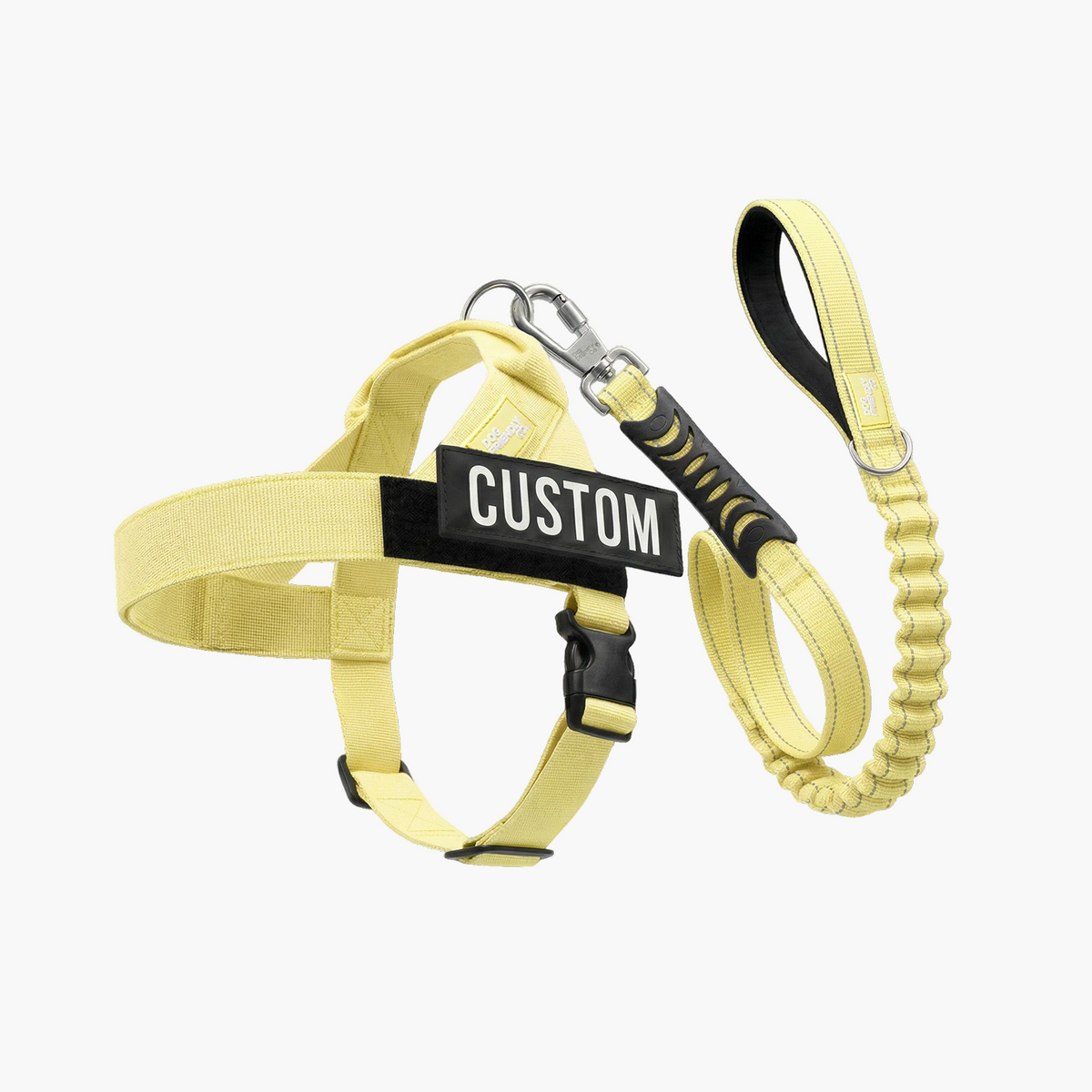 Yellow Signature Kit featuring a dog harness, leash, collar, and matching accessories