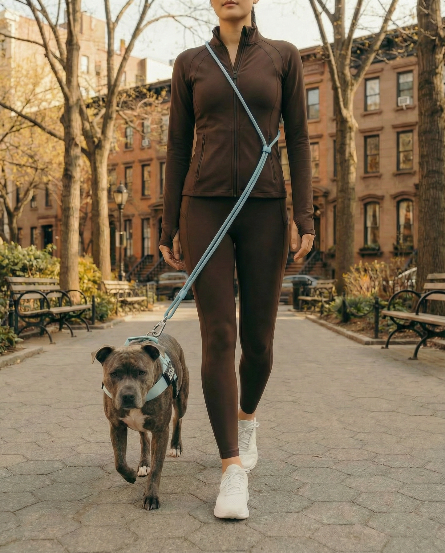 Hands Free Leash - Sky Blue